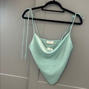Mint Green Cowl Neck triangle Tank Top